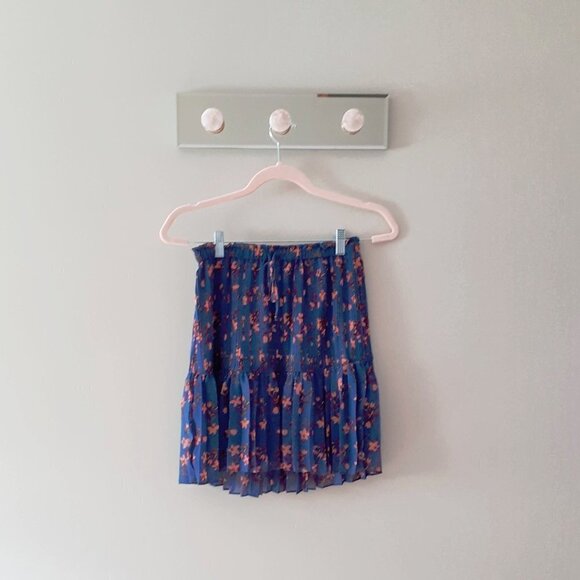 NWT Scotch & Soda blue floral pleated mini skirt, XS - Picture 7 of 8